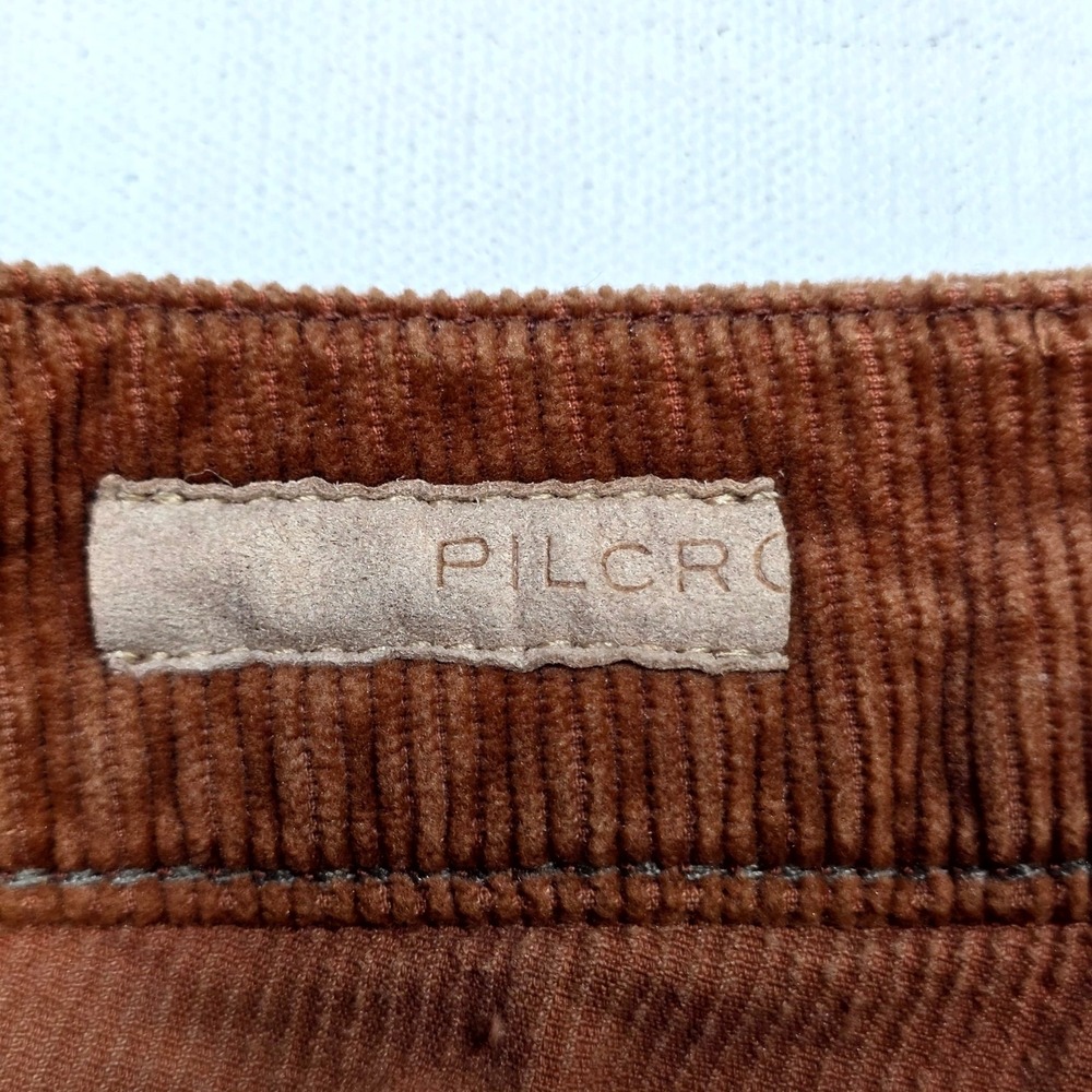 Pilcro Corduroy Pants Womens 26 Brown Slim Boyfriend Flare Leg Boho Retro 70s - Picture 6 of 9